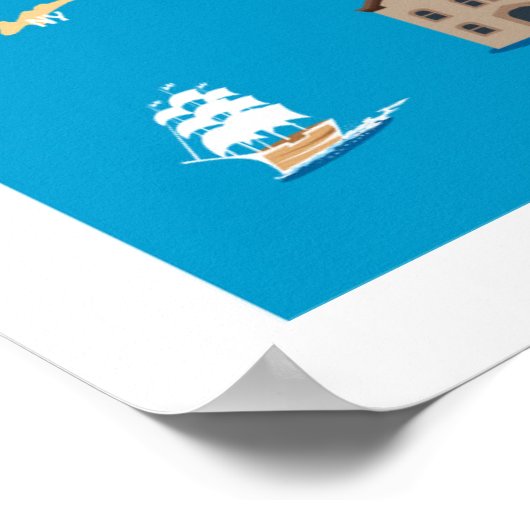 Poster Carte de l'île de Rhode (Coin)