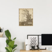 Poster Carte de l'île de Rhode par Arrowsmith (Bureau à domicile)