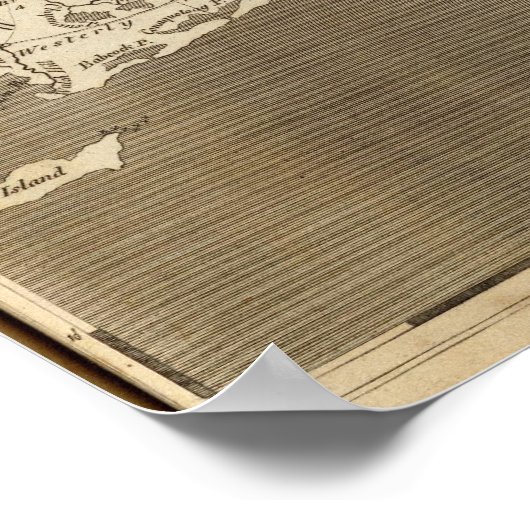 Poster Carte de l'île de Rhode par Arrowsmith (Coin)