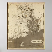Poster Carte de l'île de Rhode par Arrowsmith (Devant)