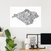 Poster Carte de l'île de Wight (Bureau à domicile)
