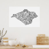 Poster Carte de l'île de Wight (Cuisine)