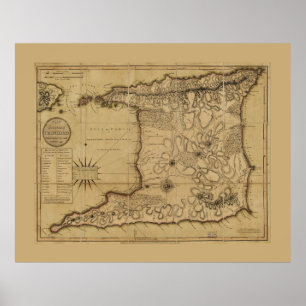 Poster Carte de l'île du Trinidad (1797)
