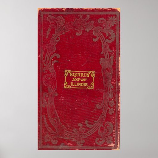 Poster Carte de l'Illinois (Devant)