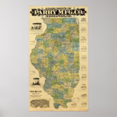 Poster Carte de l'Illinois (Devant)