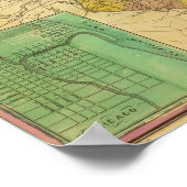 Poster Carte de l'Illinois 2 (Coin)