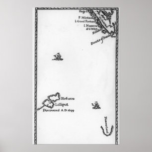 Poster Carte de Lilliput et Blefuscu