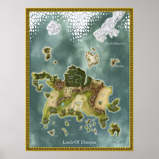 Poster Carte De L'Imaginaire De Darnyan (Devant)