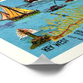 Poster Carte de l'impression des Florida Keys (Coin)