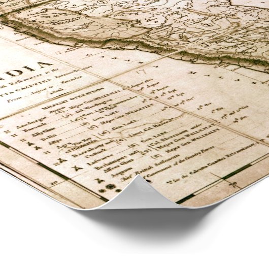 Poster Carte de l'Inde, 1803 (Coin)