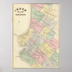 Poster Carte de l'indice Oakland