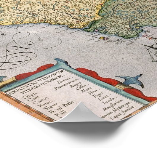 Poster Carte de l'Irlande (Coin)