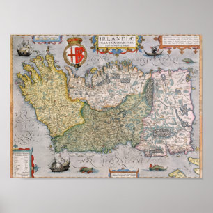 Poster Carte de l'Irlande