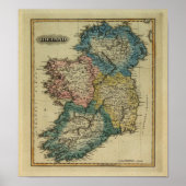Poster Carte de l'Irlande 1823 par Lucas Fielding Jr (Devant)