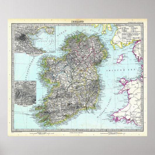 Poster Carte de l'Irlande (1891) (Devant)