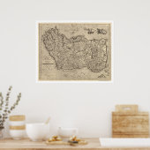 Poster Carte de l'Irlande antique par Mercator 1580 (Cuisine)