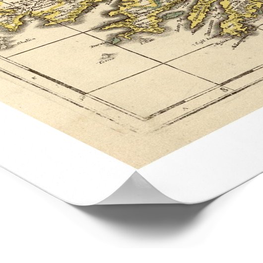 Poster Carte de l'Irlande par Frederik de Wit 1710 (Coin)