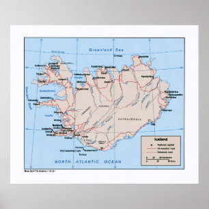 Poster Carte de l'Islande (1981)