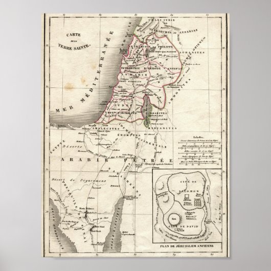 Poster Carte de l'Israël (Devant)