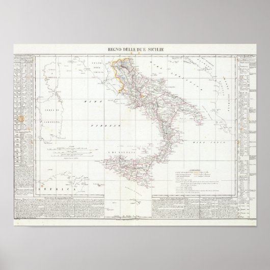 Poster Carte de l'Italie (Devant)