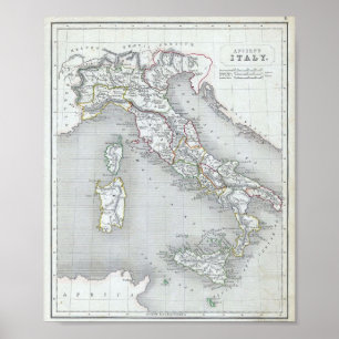 Poster Carte de l'Italie ancienne