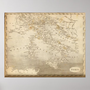 Poster Carte de l'Italie par Arrowsmith