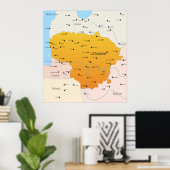Poster Carte De Lituanie (Bureau à domicile)