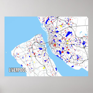 Poster Carte de Liverpool