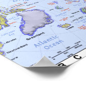 Poster Carte de l'océan Arctique (Coin)