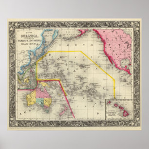 Poster Carte De L'Océanica