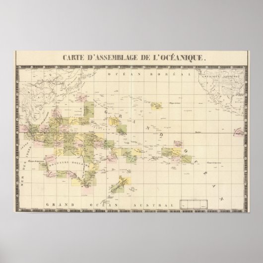 Poster Carte de l'Océanie (Devant)