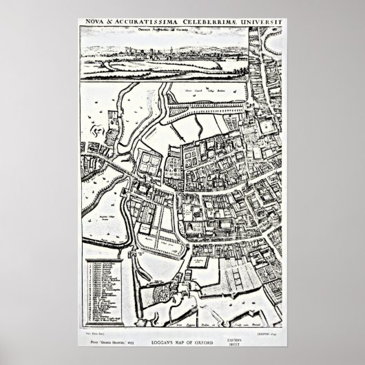 Poster Carte de Loggan d'Oxford, Eastern Sheet (Devant)