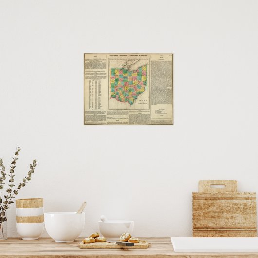 Poster Carte De L'Ohio (Cuisine)