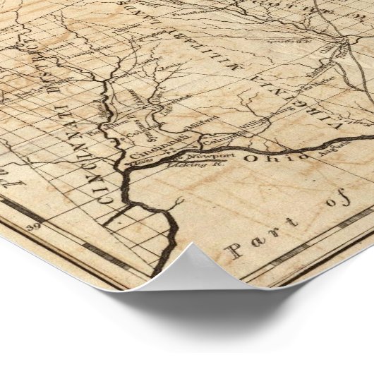 Poster Carte de l'Ohio (Coin)