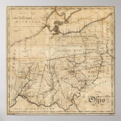 Poster Carte de l'Ohio (Devant)