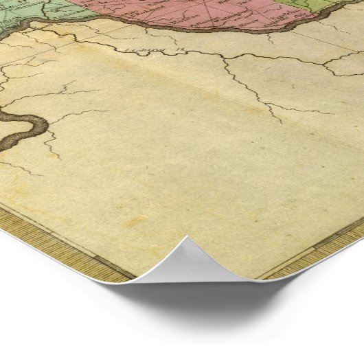 Poster Carte de l'Ohio 2 (Coin)