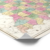 Poster Carte de l'Ohio et de l'Indiana (Coin)