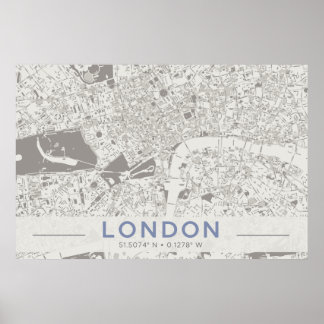 Poster Carte de Londres