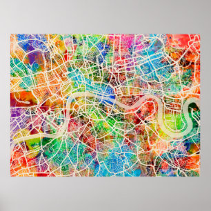 Poster Carte de Londres