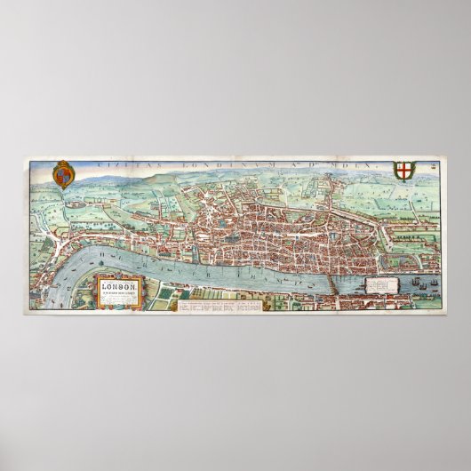 Poster Carte de Londres 1560 (Devant)
