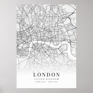 Poster Carte de Londres City