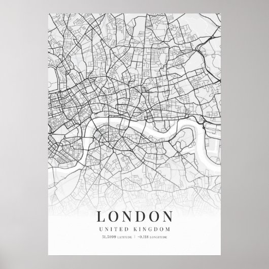 Poster Carte de Londres City (Devant)