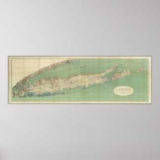 Poster Carte De Long Island