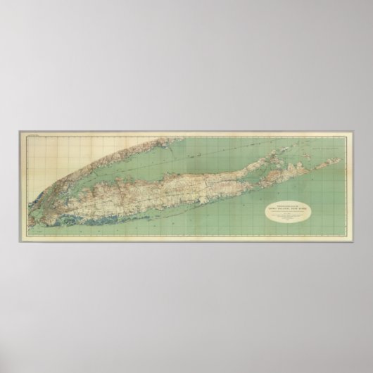 Poster Carte De Long Island (Devant)