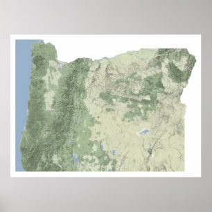 Poster Carte de l'Orégon