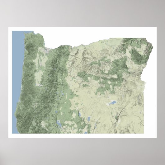 Poster Carte de l'Oregon (Devant)