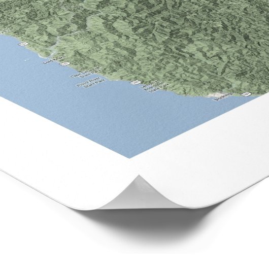 Poster Carte de l'Oregon (Coin)