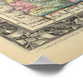 Poster Carte De L'Oregon, Washington (Coin)