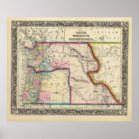 Carte De L'Oregon, Washington