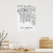 Poster Carte de Los Angeles (Cuisine)